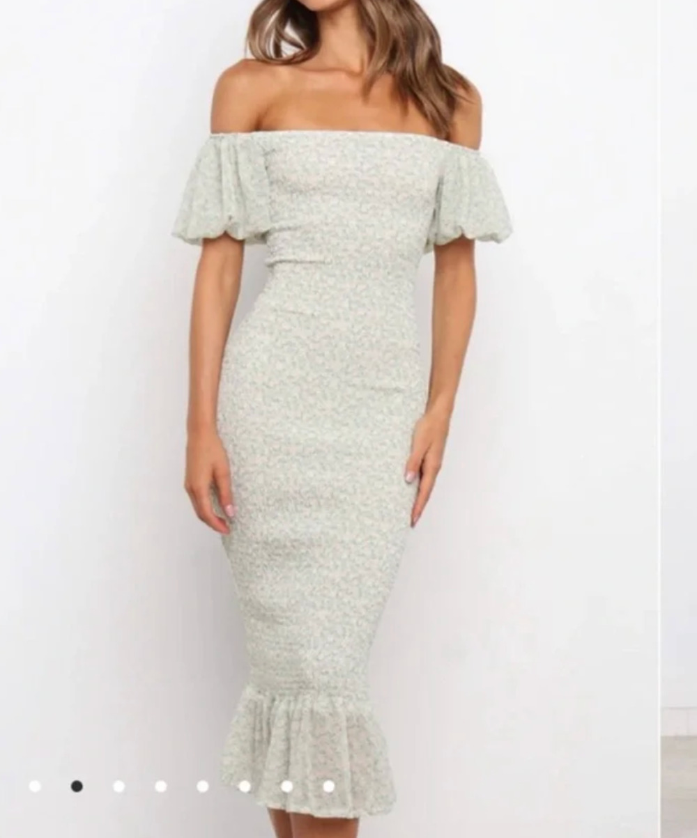 Petal & Pup Easlea Dress Midi Shirred - Wedding Guest Semi-Formal Cocktail